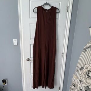 Zara Chocolate Brown Sleeveless jumpsuit